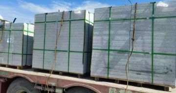 延安 芝麻白花岗岩地铺石装车日常