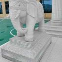 延安 白麻花岗岩动物异形石雕-大象
