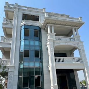 延安 白麻花岗岩别墅外墙干挂效果展示