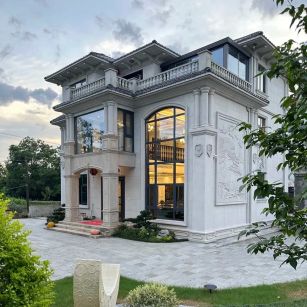 延安 白麻花岗岩私人别墅干挂石材豪华定制