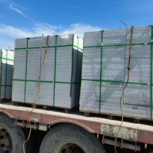 延安 芝麻白花岗岩地铺石装车日常