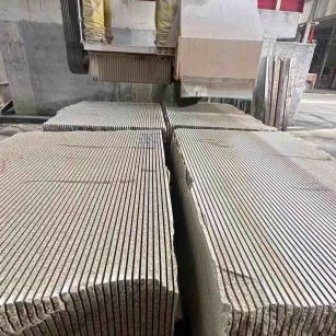 延安 车间生产日常，黄金麻白麻花岗岩