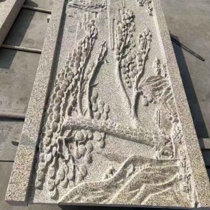 延安 黄金麻雕刻板浮雕迎客松