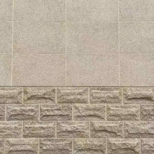 延安 黄金麻自然面蘑菇石配荔枝面干挂