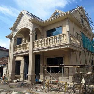 延安 黄金麻花岗岩石材私人别墅雕花门楼柱阳台栏杆