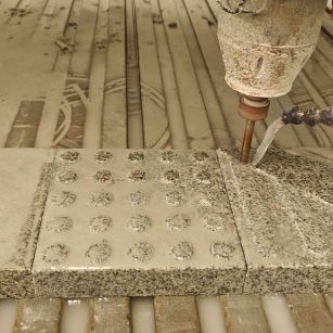 延安 芝麻白花岗岩石材盲人石、盲道石、盲点石