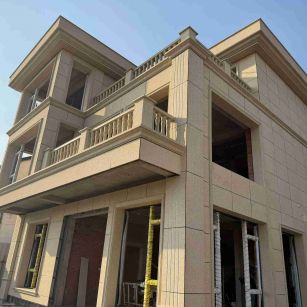 延安 黄金麻花岗岩石材荔枝面外墙干挂效果展示