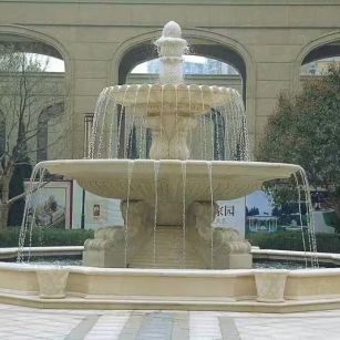 延安 黄金麻花岗岩异型加工——户外庭院石雕流水喷泉