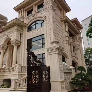 延安 黄金麻花岗岩别墅外墙干挂效果展示