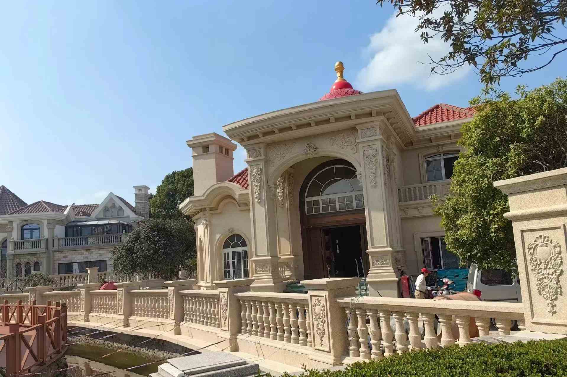 延安 黄金麻花岗岩欧式别墅