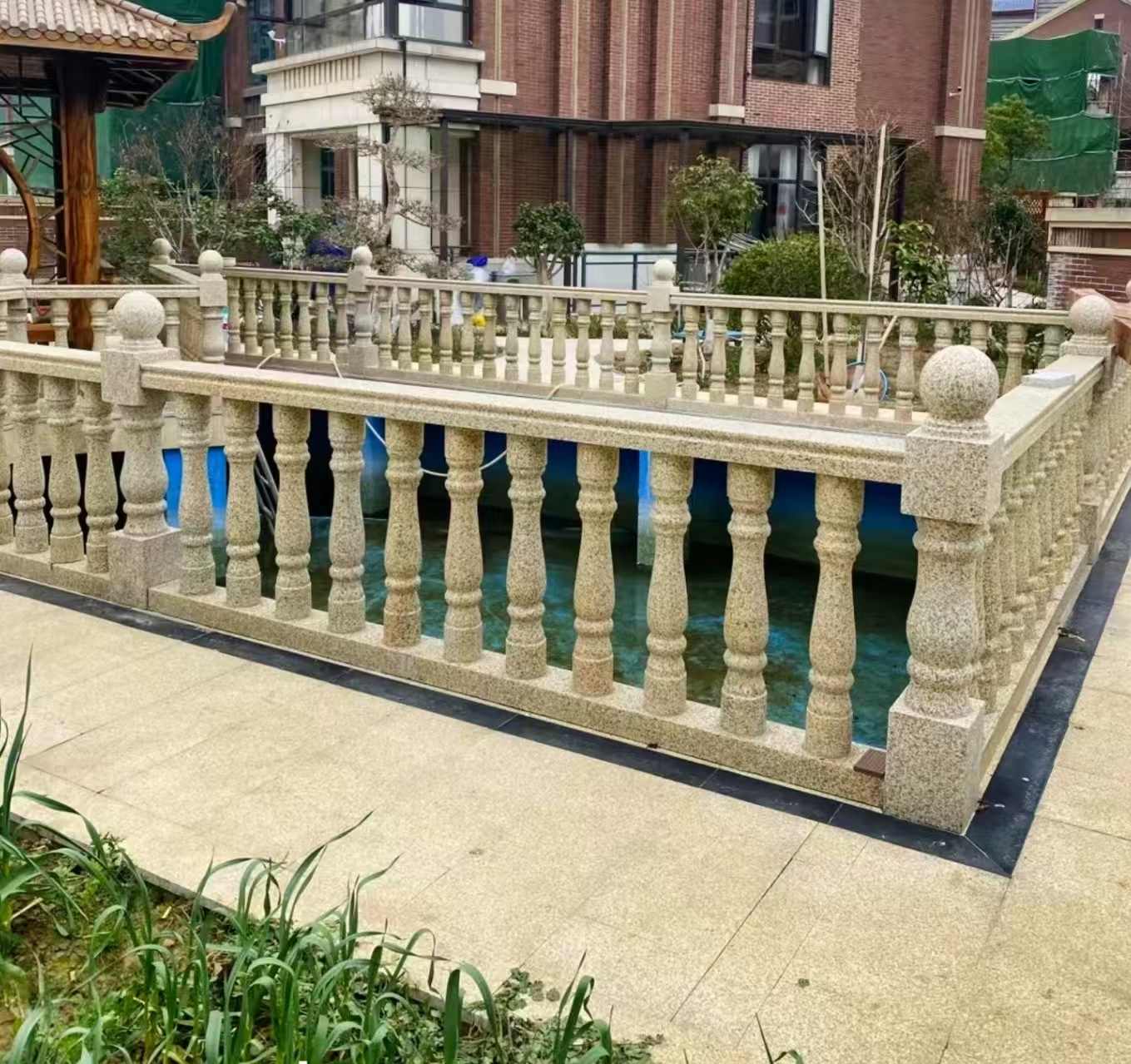 延安黄金麻花岗岩石材栏杆，扶手，将军柱，花瓶柱