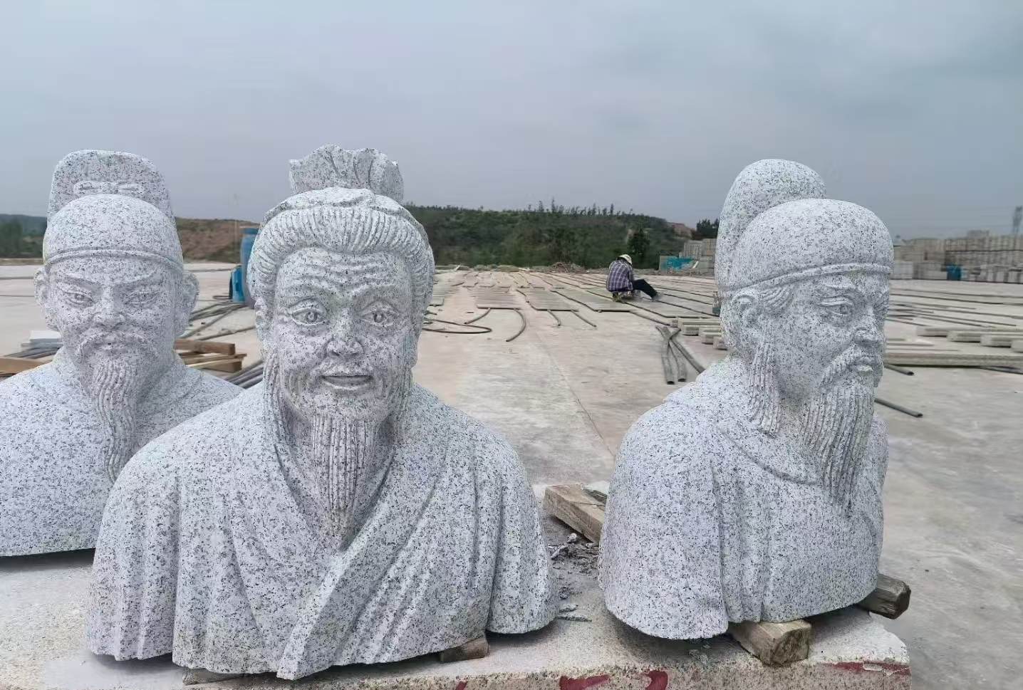 延安 白麻花岗岩石材人物立体雕刻