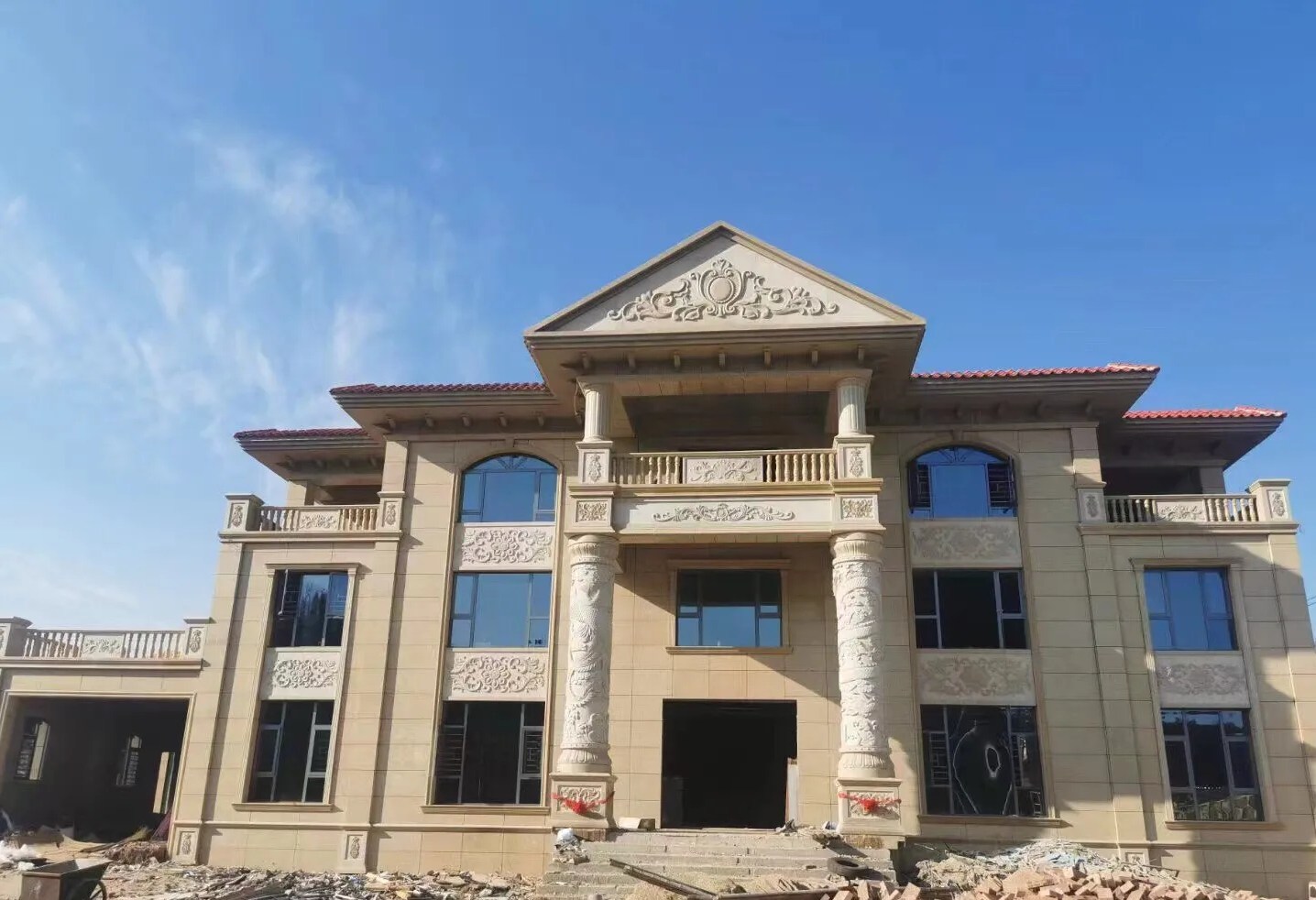 延安 黄金麻花岗岩别墅外墙干挂