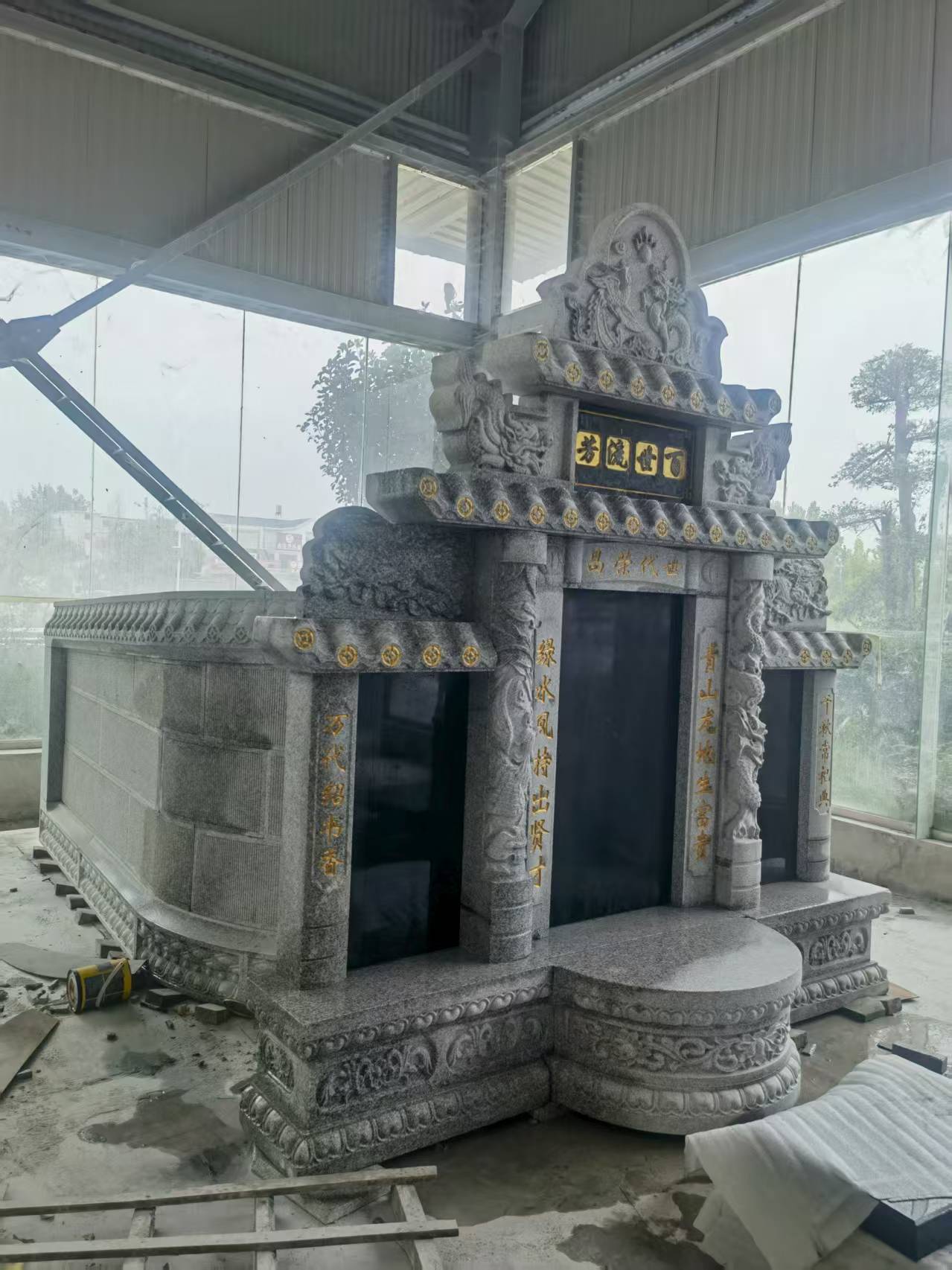 延安 芝麻白墓碑效果展示图