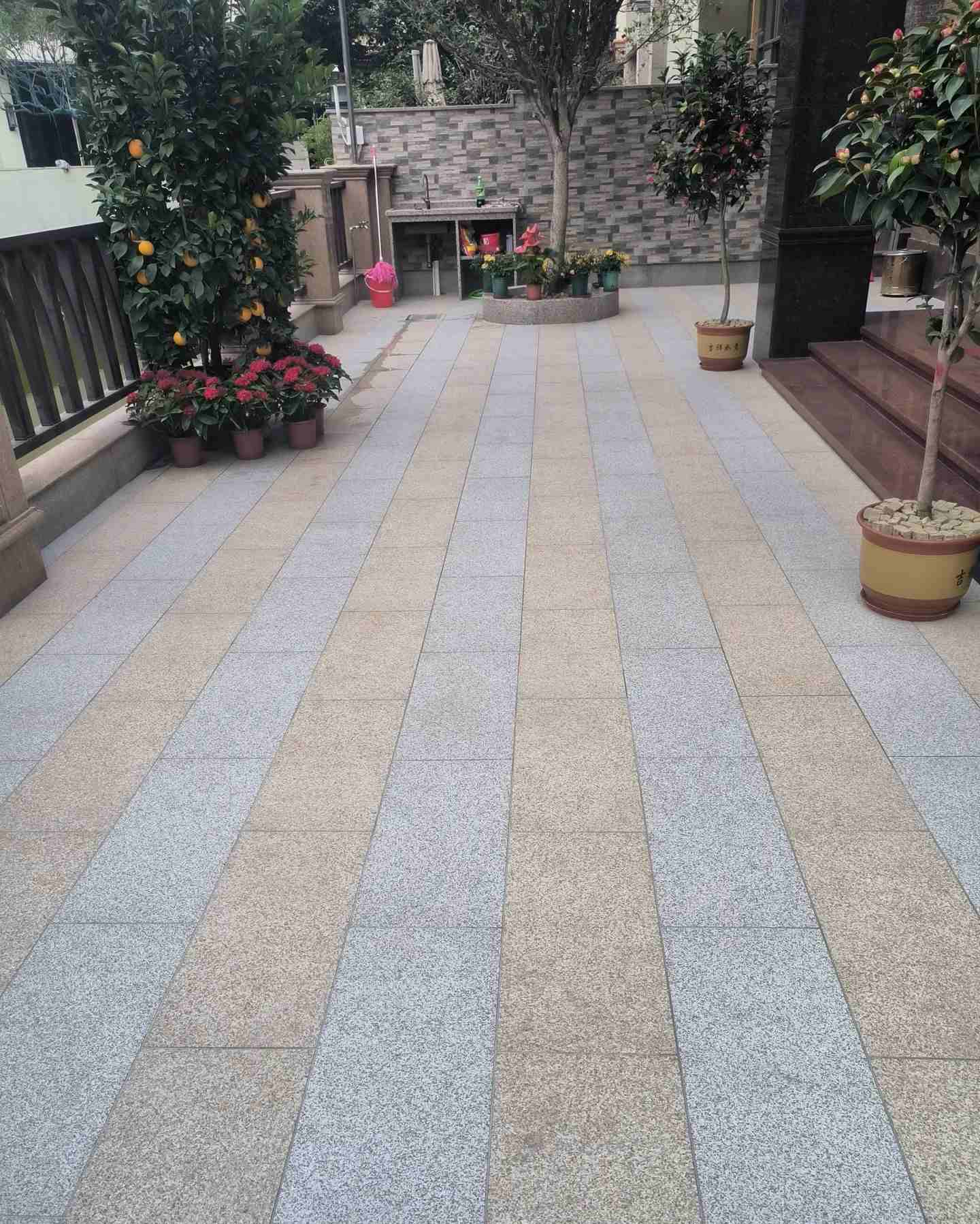 延安 黄金麻白麻荔枝面庭院铺装展示